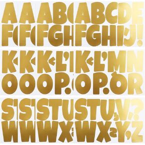 3 Inch Gold Vinyl Letters Stickers,Large Alphabet Sticker for Scrapbook,Mailbox,Bullet Boards,Notices,Features Waterproof and Removable