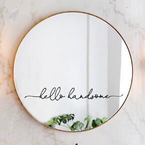Hello Gorgeous Mirror Decal Vinyl Decal Bathroom Decor 18x2.7 inch (Hello Gorgeous)