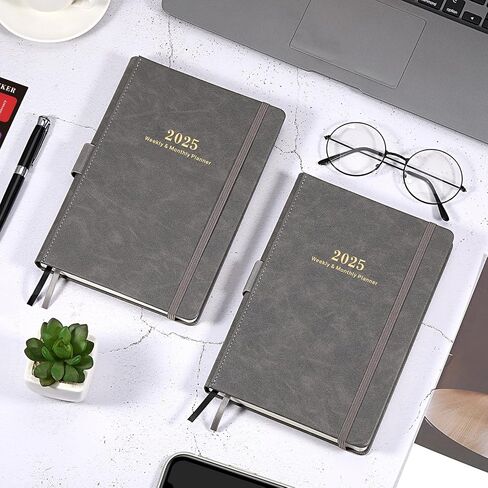 2025 Planner - Weekly & Monthly Planner 2025 with Calendar Stickers, JAN 2025 - DEC 2025, 5.75" X 8.25", Planner 2025 with Premium Thicker Paper, Pen Holder, Inner Pocket and 44 Notes Pages - Gray in Saudi Arabia