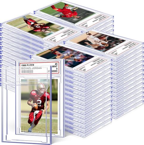 50 PCS CARD CASE حامل لبطاقات التداول ، واقي بطاقات البيسبول بطاقات البطاقات المتدرج أكريليك مع وضع الملصقات المناسبة للبطاقات الرياضية ، والبطاقات القياسية لبطاقة اللعبة in Kuwait