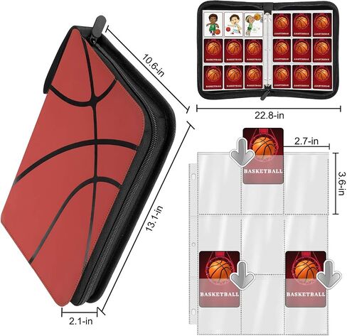 900 Pockets Basketball Card Binder Sleeves for Basketball Trading Cards, Carring Case with Basketball Card Sleeves Album Card Holder Protectors for Football Baseball Sports Card in Kuwait