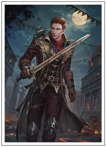 Fantasy North - Aelwyn Alorr - Wood Elf Ranger - 100 Smooth Matte TCG Trading Card Sleeves - Fits Magic MTG Commander Pokemon and Other Card Games - Playing Card Sleeves in Kuwait