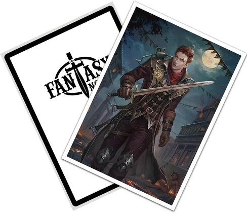 Fantasy North - Aelwyn Alorr - Wood Elf Ranger - 100 Smooth Matte TCG Trading Card Sleeves - Fits Magic MTG Commander Pokemon and Other Card Games - Playing Card Sleeves in Kuwait