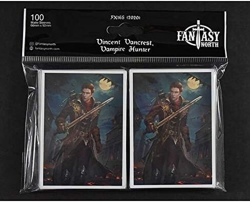 Fantasy North - Aelwyn Alorr - Wood Elf Ranger - 100 Smooth Matte TCG Trading Card Sleeves - Fits Magic MTG Commander Pokemon and Other Card Games - Playing Card Sleeves in Kuwait