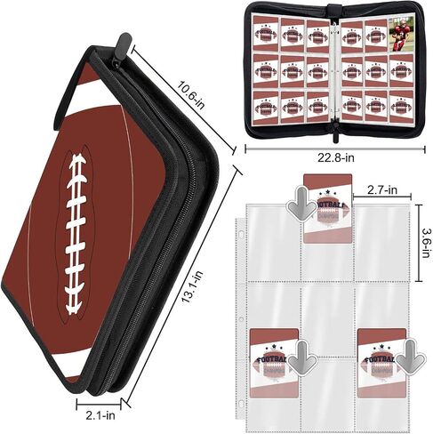 900 Pockets Basketball Card Binder Sleeves for Basketball Trading Cards, Carring Case with Basketball Card Sleeves Album Card Holder Protectors for Football Baseball Sports Card in Kuwait