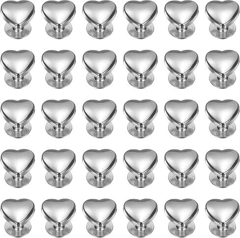 uxcell 30 Pcs Metal Stud Rivets 10mm Heart Shape Decoration Stud Rivet Screw Back Studs for Leather Bags Belt Clothes Shoes Purse Supplies DIY Craft Making, Gold in Saudi Arabia