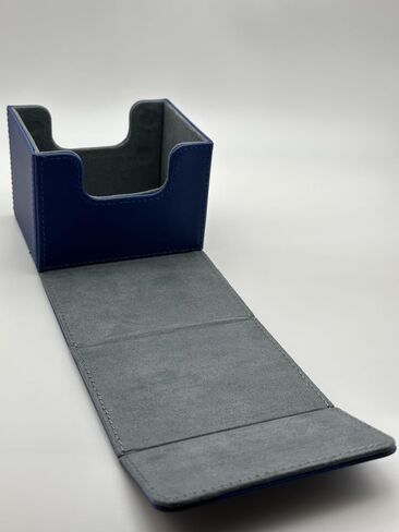 1pc Card Deck Box for MTG Cards, Card Storage Box Fits 100 Single Sleeved Cards, PU Leather TCG Card Deck Case Holder for Magic Commander Yugioh (Sideloading Blue Color) in Kuwait