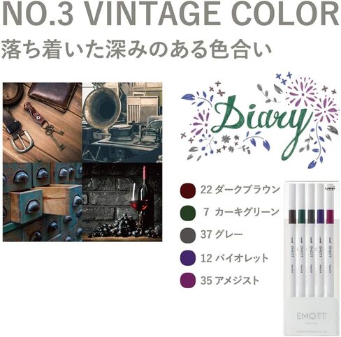Uniball Emott Fineliner Pen 5 Pack Vintage, Office Supplies, School Supplies, Artist Supplies, Pens, Ballpoint Pen, Colored Pens, Gel Pens, Fine Point, Smooth Writing Pens in Kuwait