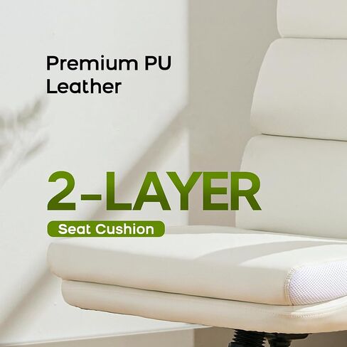 Office Chair Adjustable Desk Chair Mid Back Executive Comfortable Bonded Leather Ergonomic Back Support Home Computer Chair with Padded Flip-up Armrest Swivel Wheels (Black) in Saudi Arabia