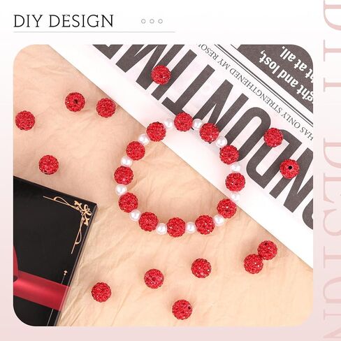 100 PCS 10MM RHINESTONE حبات لصنع المجوهرات ، حبة شامبالا ديسكو REAND REAND BEADS بالجملة ، والخرز الكريستالي الكريستال Clay Christmas لسوار بيسبول قلادة صياغة و DIY in Kuwait