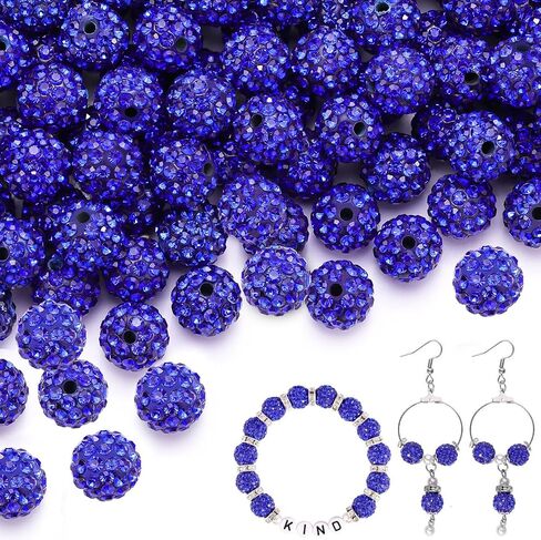 100 PCS 10MM RHINESTONE حبات لصنع المجوهرات ، حبة شامبالا ديسكو REAND REAND BEADS بالجملة ، والخرز الكريستالي الكريستال Clay Christmas لسوار بيسبول قلادة صياغة و DIY in Kuwait