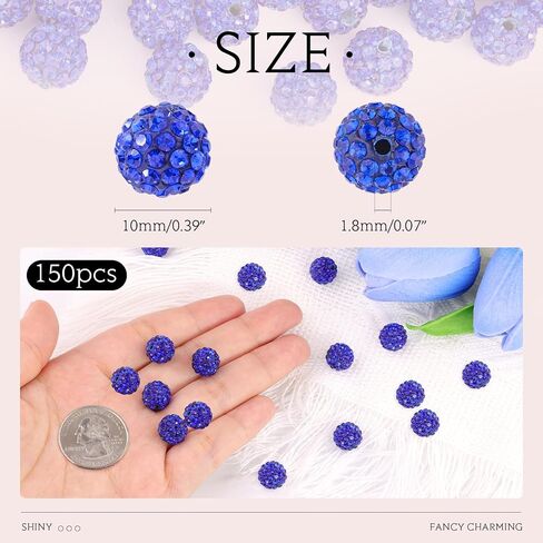 100 PCS 10MM RHINESTONE حبات لصنع المجوهرات ، حبة شامبالا ديسكو REAND REAND BEADS بالجملة ، والخرز الكريستالي الكريستال Clay Christmas لسوار بيسبول قلادة صياغة و DIY in Kuwait