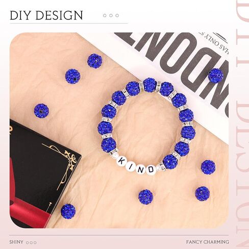 100 PCS 10MM RHINESTONE حبات لصنع المجوهرات ، حبة شامبالا ديسكو REAND REAND BEADS بالجملة ، والخرز الكريستالي الكريستال Clay Christmas لسوار بيسبول قلادة صياغة و DIY in Kuwait