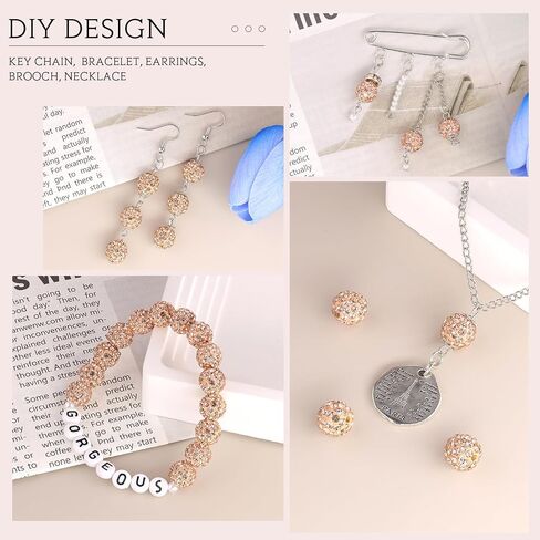 100 PCS 10MM RHINESTONE حبات لصنع المجوهرات ، حبة شامبالا ديسكو REAND REAND BEADS بالجملة ، والخرز الكريستالي الكريستال Clay Christmas لسوار بيسبول قلادة صياغة و DIY in Kuwait