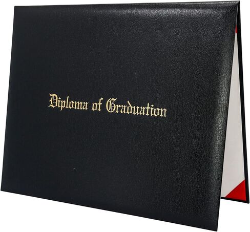 GraduatePro 11"x14" Black Diploma Cover for Graduation Certificate Holder with Red Satin Corner in Kuwait