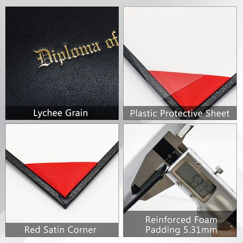 GraduatePro 11"x14" Black Diploma Cover for Graduation Certificate Holder with Red Satin Corner in Kuwait