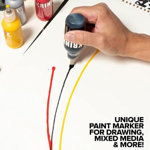 Krink K-66 Silver Paint Marker - Vibrant and Opaque Fine Art Graffiti Markers for Unique Marks on Metal Paper Painted Surfaces and More - Alcohol-Based Krink Permanent Paint Markers for Lasting Lines in Saudi Arabia
