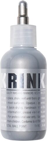 Krink K-66 Silver Paint Marker - Vibrant and Opaque Fine Art Graffiti Markers for Unique Marks on Metal Paper Painted Surfaces and More - Alcohol-Based Krink Permanent Paint Markers for Lasting Lines in Saudi Arabia