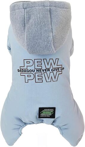 Dog Coat Cold Weather Coat Windproof Jacket 4 Legs Warm Dog Jumpsuit Winter Thick Clothes Snow Proof Dog Coat for Small Dog Medium Cat Light Blue L in Saudi Arabia