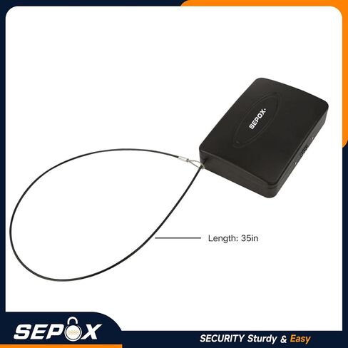 SEPOX® Water/Fire-Resistant Portable Security Case Lock Box Steel, Personal Travel Safe Storage Cabinet for Small Item, 3-Ft Cable, Ressetable Combination Lock for Dorm, Car, Sports, Office in Saudi Arabia