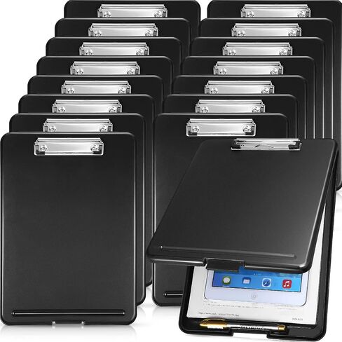 Geyee 16 PCS Clipboards with storage Letter size size clayboard foldible with holder pender plastic storage clip board with low profile clip for student teacher office 9.4 × 13.4 inch in Kuwait