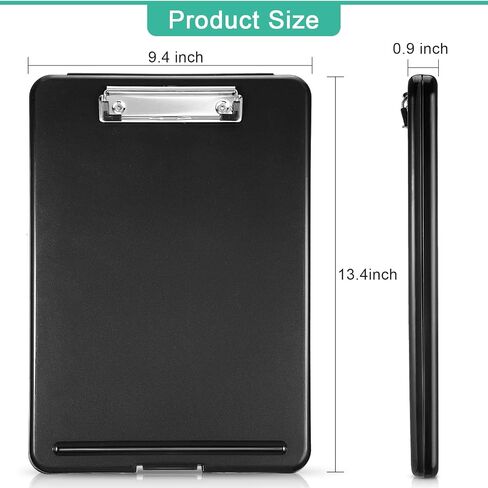 Geyee 16 PCS Clipboards with storage Letter size size clayboard foldible with holder pender plastic storage clip board with low profile clip for student teacher office 9.4 × 13.4 inch in Kuwait