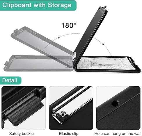 Geyee 16 PCS Clipboards with storage Letter size size clayboard foldible with holder pender plastic storage clip board with low profile clip for student teacher office 9.4 × 13.4 inch in Kuwait