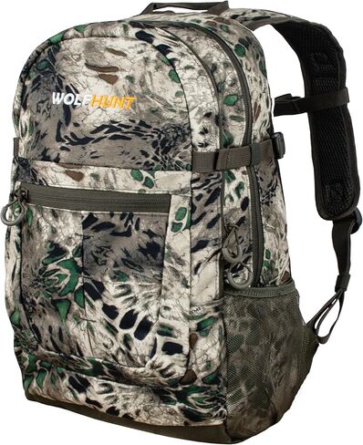 WOLFHUNT Hunting Backpack for Men, Medium Camouflage Hunting Pack Hiking Day Pack for Hiking, Fishing, Shooting, 24 L,Prym1 Woodlands in Saudi Arabia