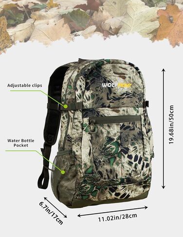 WOLFHUNT Hunting Backpack for Men, Medium Camouflage Hunting Pack Hiking Day Pack for Hiking, Fishing, Shooting, 24 L,Prym1 Woodlands in Saudi Arabia