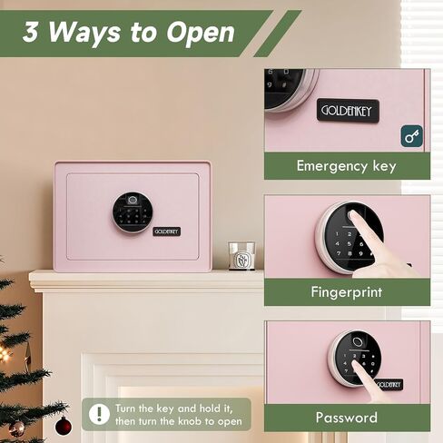 Goldenkey Digital Security Safe and Lock Box ، صندوق آمن صغير مقابل المال ، قفل لوحة المفاتيح ، مثالي لمكتب مجوهرات الأعمال ، استخدام مسدس مجوهرات ، 0.8CU.F./ in Kuwait