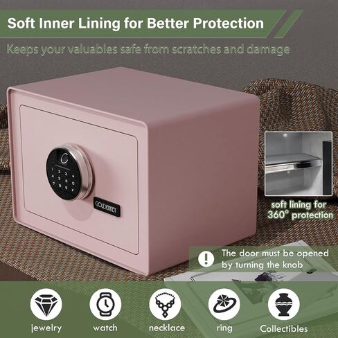 Goldenkey Digital Security Safe and Lock Box ، صندوق آمن صغير مقابل المال ، قفل لوحة المفاتيح ، مثالي لمكتب مجوهرات الأعمال ، استخدام مسدس مجوهرات ، 0.8CU.F./ in Kuwait