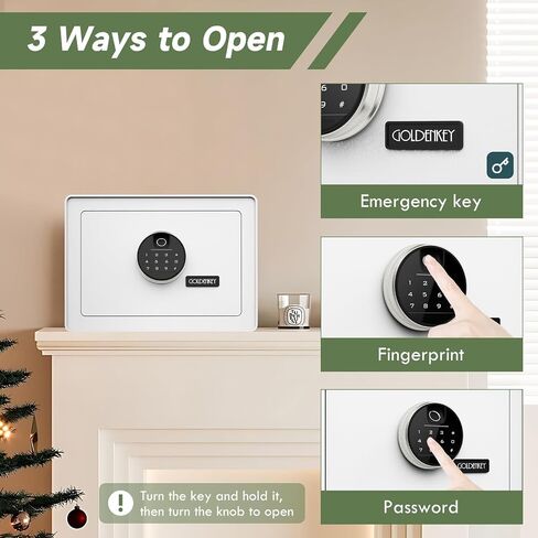 Goldenkey Digital Security Safe and Lock Box ، صندوق آمن صغير مقابل المال ، قفل لوحة المفاتيح ، مثالي لمكتب مجوهرات الأعمال ، استخدام مسدس مجوهرات ، 0.8CU.F./ in Kuwait