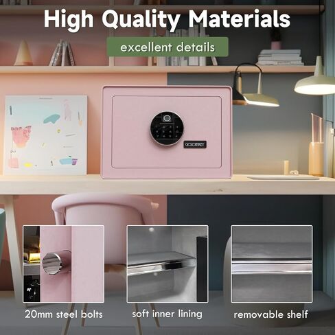 Goldenkey Digital Security Safe and Lock Box ، صندوق آمن صغير مقابل المال ، قفل لوحة المفاتيح ، مثالي لمكتب مجوهرات الأعمال ، استخدام مسدس مجوهرات ، 0.8CU.F./ in Kuwait