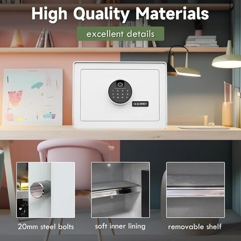 Goldenkey Digital Security Safe and Lock Box ، صندوق آمن صغير مقابل المال ، قفل لوحة المفاتيح ، مثالي لمكتب مجوهرات الأعمال ، استخدام مسدس مجوهرات ، 0.8CU.F./ in Kuwait