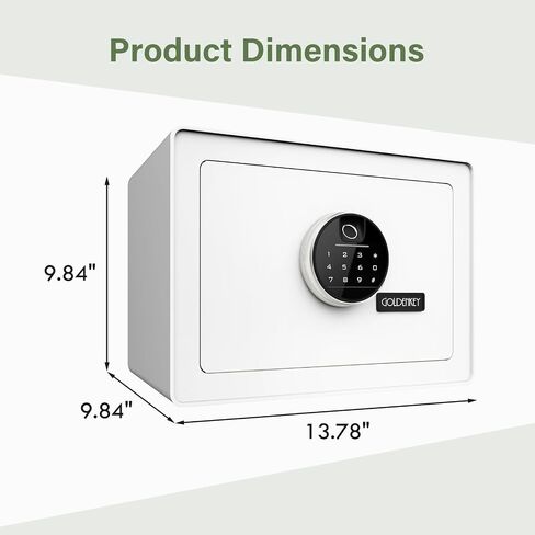 Goldenkey Digital Security Safe and Lock Box ، صندوق آمن صغير مقابل المال ، قفل لوحة المفاتيح ، مثالي لمكتب مجوهرات الأعمال ، استخدام مسدس مجوهرات ، 0.8CU.F./ in Kuwait