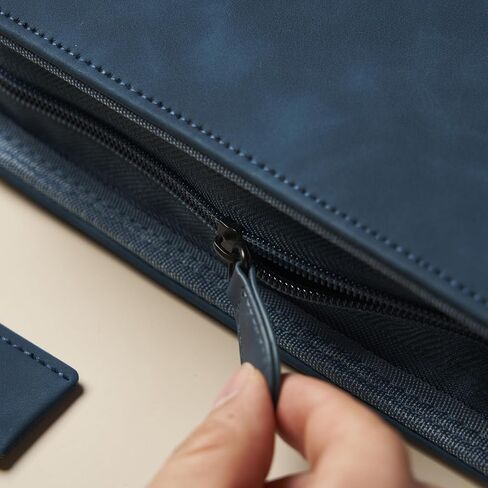 BLIEVE- Bible Cover Case for Women and Men with Storage Pockets, Handle and Bible Ribbon Bookmark, PU Leather Bible Covers Resistant and Stylish Bible Accessories (Navy Lion, 10.5 x 7.6) in Saudi Arabia