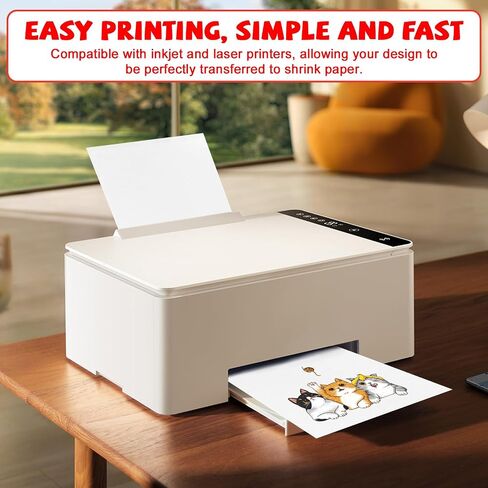 225PCS Shrinky Dink Kit,Shrinky Dink Sheets,Shrink Plastic Sheets Kit with 25PCS Shrinky Dink Paper,100PCS Keychains and Open Iron Ring for Kids Creative Craft Marking, Handprint Keychains in Saudi Arabia