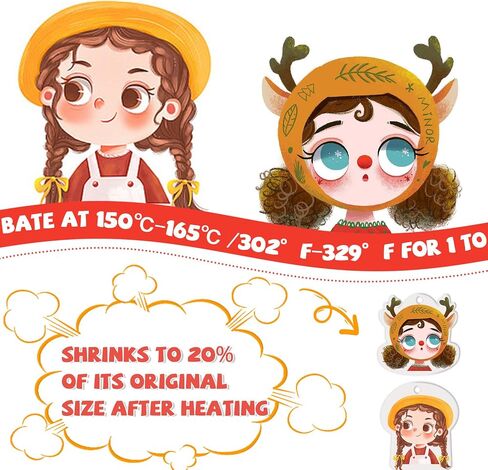 225PCS Shrinky Dink Kit,Shrinky Dink Sheets,Shrink Plastic Sheets Kit with 25PCS Shrinky Dink Paper,100PCS Keychains and Open Iron Ring for Kids Creative Craft Marking, Handprint Keychains in Saudi Arabia