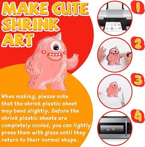 225PCS Shrinky Dink Kit,Shrinky Dink Sheets,Shrink Plastic Sheets Kit with 25PCS Shrinky Dink Paper,100PCS Keychains and Open Iron Ring for Kids Creative Craft Marking, Handprint Keychains in Saudi Arabia