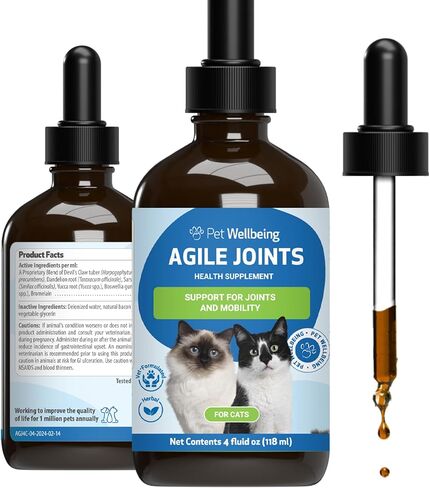 Pet Wellbeing Agile Joints for Cats - Hip and Joint Comfort, 2 oz in Kuwait