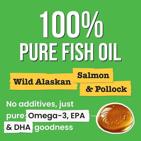 Fish Oil for Dogs & Cats 16oz - Natural Omega-3 - Skin & Coat Support - Liquid Food Supplement for Pets - Natural EPA + DHA Fatty Acids for Joint Function, Immune & Heart Health - Tuna & Krill in Saudi Arabia