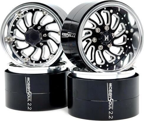 HOBBYSOUL 2.2 Beadlock Wheels Adjustable Offset Rims Wide 40mm for 1/10 RC Crawler Gen8 Everest gen 7 Pro / SCX10 Capra / TRX4 AMG 6x6 Upgrades, HS701575 in Saudi Arabia