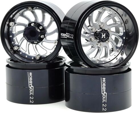HOBBYSOUL 2.2 Beadlock Wheels Adjustable Offset Rims Wide 40mm for 1/10 RC Crawler Gen8 Everest gen 7 Pro / SCX10 Capra / TRX4 AMG 6x6 Upgrades, HS701575 in Saudi Arabia