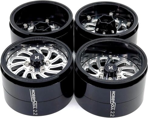 HOBBYSOUL 2.2 Beadlock Wheels Adjustable Offset Rims Wide 40mm for 1/10 RC Crawler Gen8 Everest gen 7 Pro / SCX10 Capra / TRX4 AMG 6x6 Upgrades, HS701575 in Saudi Arabia