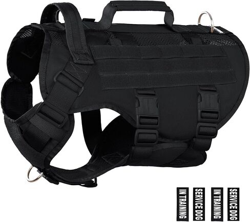 Tactical Dog Harness for Medium Large Dogs, Breathable Air Mesh Dog Vest Harness, Military Dog Vest with Two Handles, Large Hook and Loop Panels for DIY Patch with No Pull Buckle in Kuwait