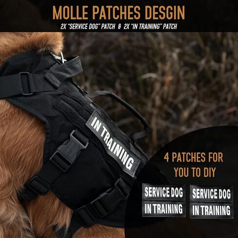 Tactical Dog Harness for Medium Large Dogs, Breathable Air Mesh Dog Vest Harness, Military Dog Vest with Two Handles, Large Hook and Loop Panels for DIY Patch with No Pull Buckle in Kuwait