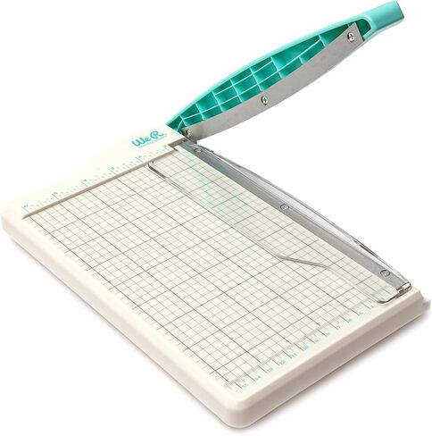 We R Memory Keepers Mini Guillotine Paper Trimmer – Blue, Compact Paper Cutter, 1/4-Inch Grid for Precision Cutting, Cuts Up to 3 Sheets, Perfect for Card Making, Journals, and Small Craft Projects in Kuwait