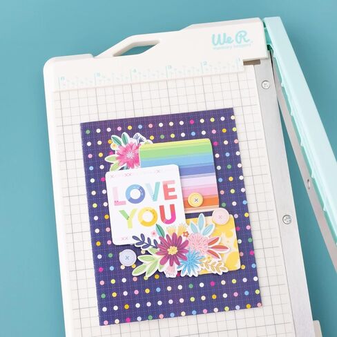 We R Memory Keepers Mini Guillotine Paper Trimmer – Blue, Compact Paper Cutter, 1/4-Inch Grid for Precision Cutting, Cuts Up to 3 Sheets, Perfect for Card Making, Journals, and Small Craft Projects in Kuwait