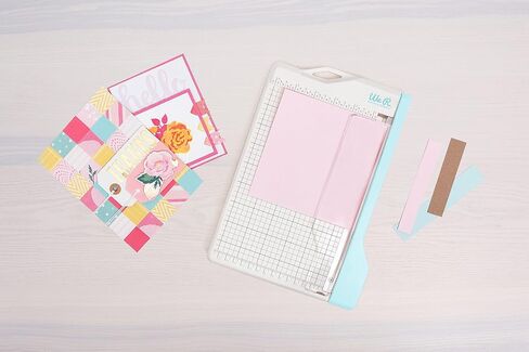 We R Memory Keepers Mini Guillotine Paper Trimmer – Blue, Compact Paper Cutter, 1/4-Inch Grid for Precision Cutting, Cuts Up to 3 Sheets, Perfect for Card Making, Journals, and Small Craft Projects in Kuwait