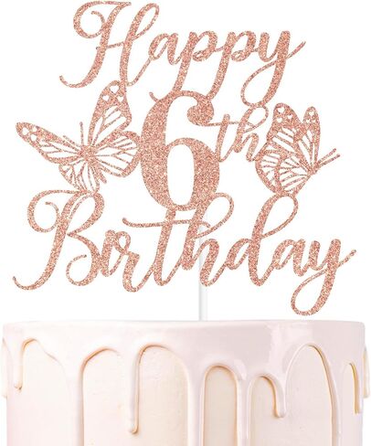 Rose Gold Glitter Happy 15th Birthday Cake Topper, Butterfly Mis 15/Cheers to 15 Years, Butterfly Themed 15th Birthday Party Decorations for Girls in Saudi Arabia